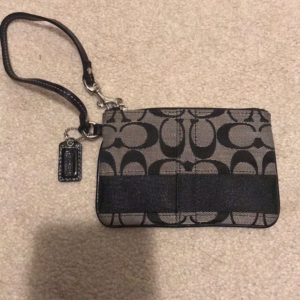 Coach black wristlet